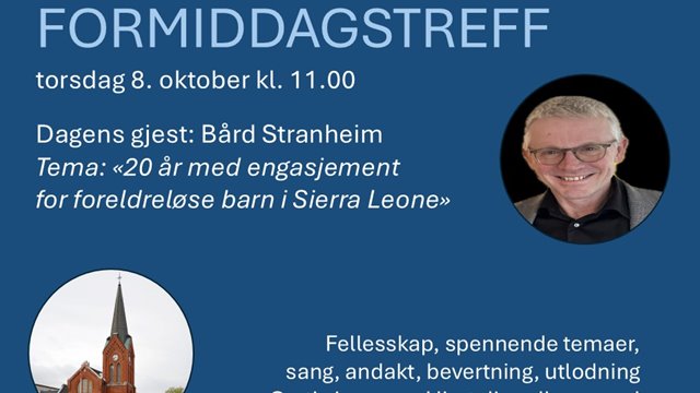 Formiddagstreff torsdag 8. oktober kl. 11.00