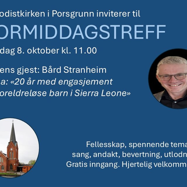 Formiddagstreff torsdag 8. oktober kl. 11.00